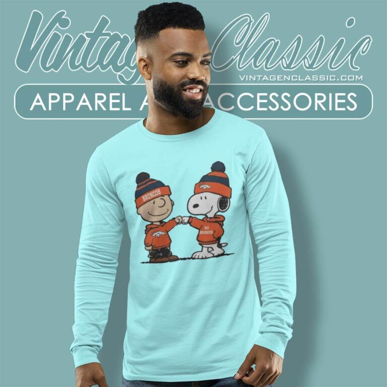 Denver Broncos Charlie Brown And Snoopy Wear Hoodie Nfl Long Sleeve Tee Denver Broncos Charlie Brown And Snoopy Wear Hoodie Nfl Long Sleeve Tee