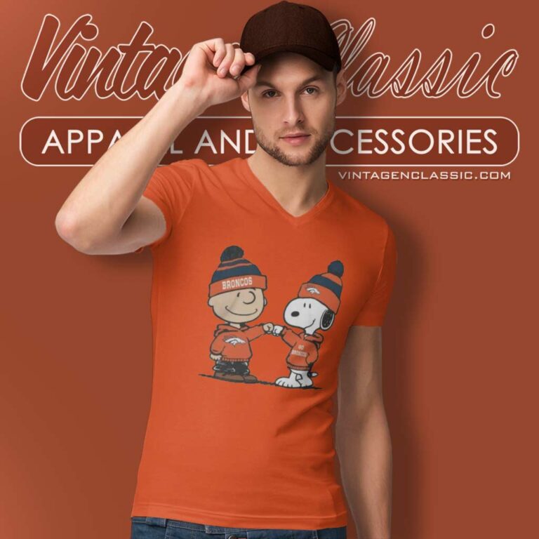 Denver Broncos Charlie Brown And Snoopy Wear Hoodie Nfl V Neck TShirt Denver Broncos Charlie Brown And Snoopy Wear Hoodie Nfl V Neck TShirt