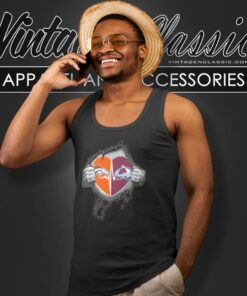 Denver Broncos Colorado Avalanche Inside My Heart Logo Tank Top Racerback