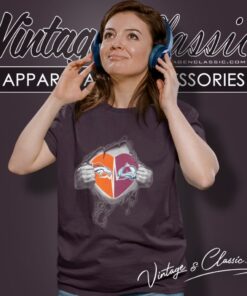 Denver Broncos Colorado Avalanche Inside My Heart Logo Women T Shirt