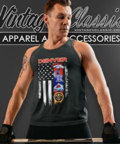 Denver Broncos Colorado Rockies Colorado Avalanche Nuggets Logo America Tank Top Racerback