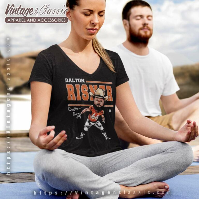 Denver Broncos Dalton Risner Signature V Neck TShirt Denver Broncos Dalton Risner Signature V Neck TShirt