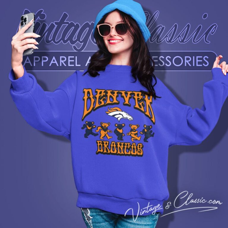Denver Broncos Grateful Dead Dancing Bears Sweatshirt Denver Broncos Grateful Dead Dancing Bears Sweatshirt