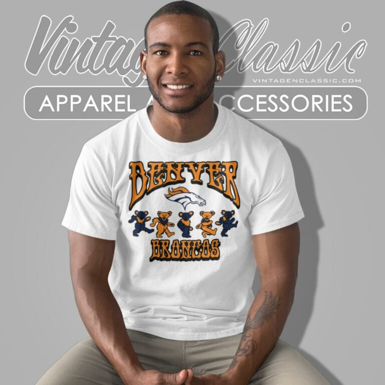 Denver Broncos Grateful Dead Dancing Bears T Shirt Denver Broncos Grateful Dead Dancing Bears T Shirt