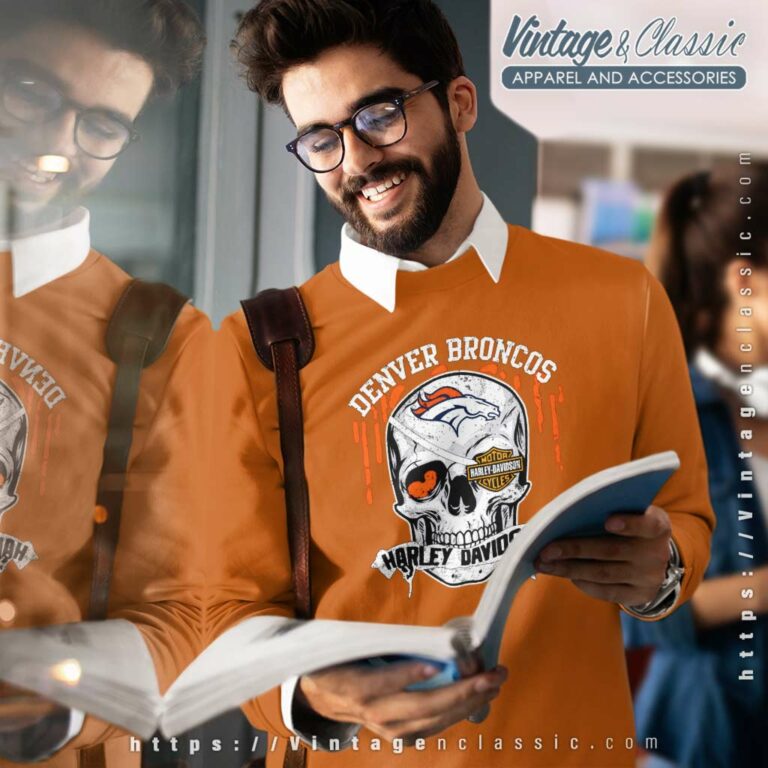 Denver Broncos Harley Daivsion Skull Sweatshirt Denver Broncos Harley Daivsion Skull Sweatshirt