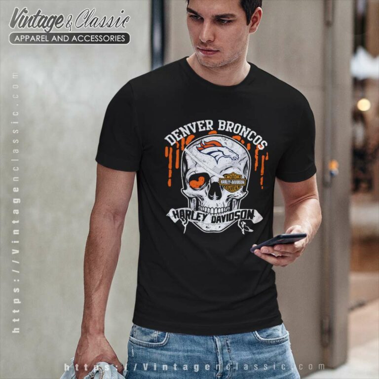 Denver Broncos Harley Daivsion Skull T Shirt Denver Broncos Harley Daivsion Skull T Shirt