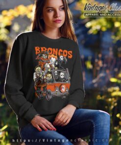 Denver Broncos Horror Movies Characters Halloween Shirt Sweatshirt