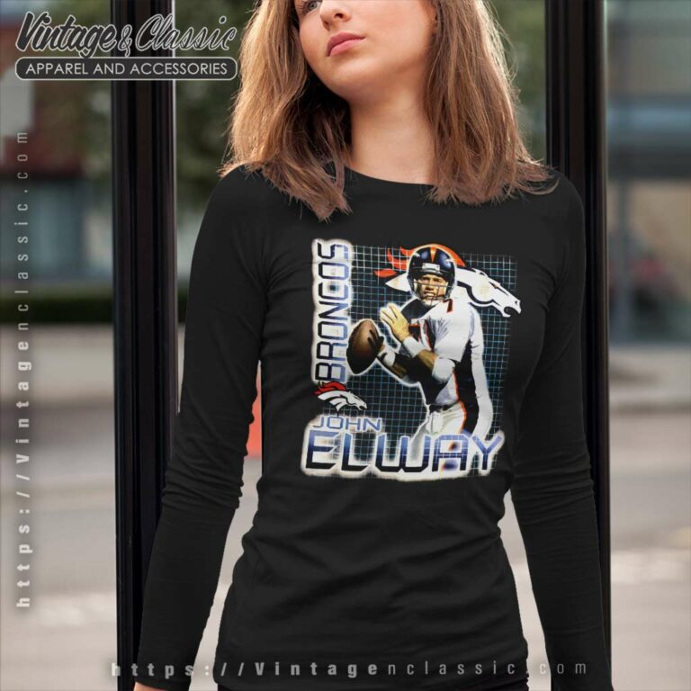 Denver Broncos John Elway Pro Player Long Sleeve Tee Denver Broncos John Elway Pro Player Long Sleeve Tee