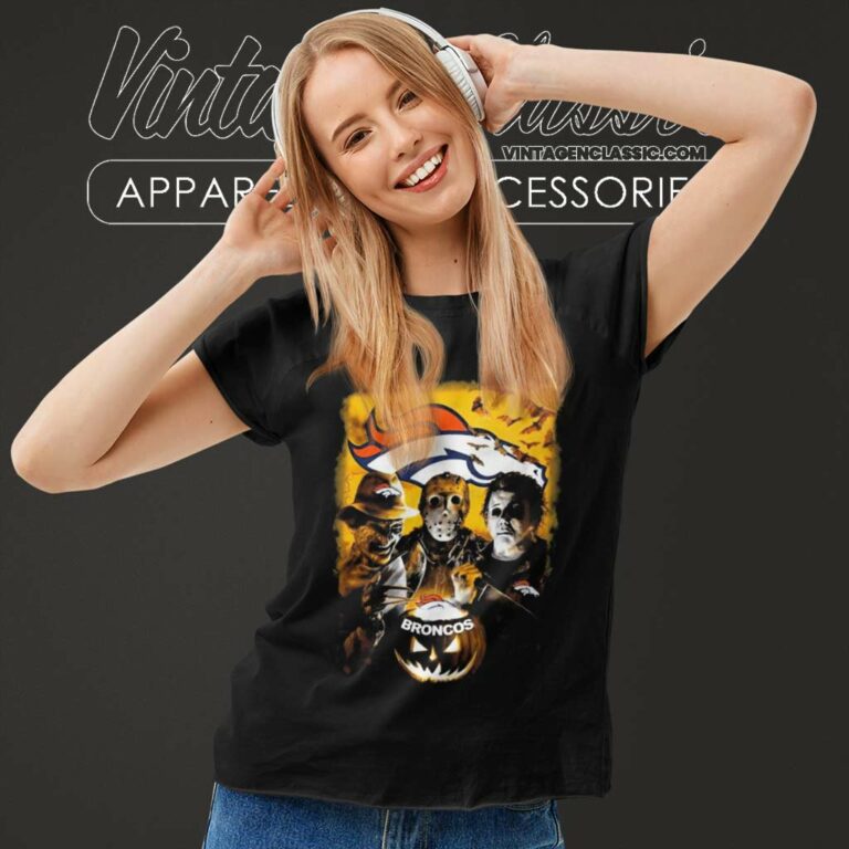 Denver Broncos Michael Myers Freddy Krueger Jason Voorhees Halloween Women TShirt Denver Broncos Michael Myers Freddy Krueger Jason Voorhees Halloween Women TShirt