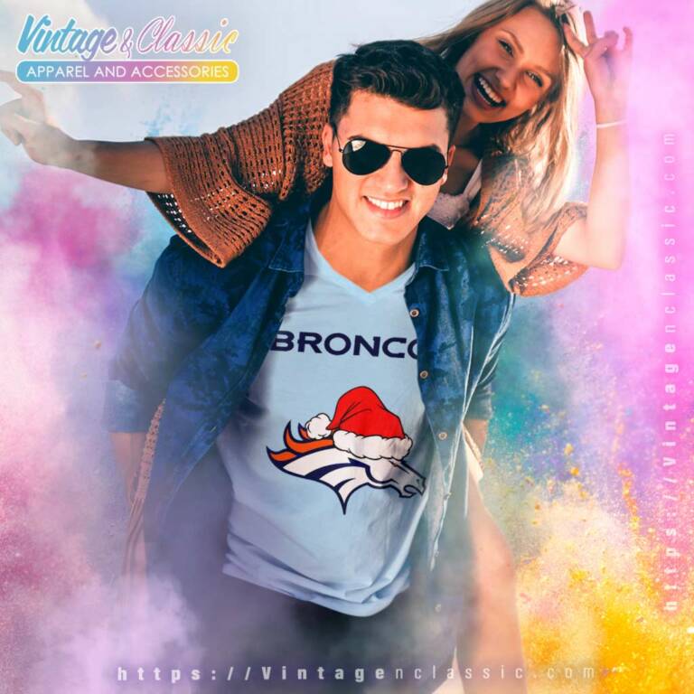 Denver Broncos Nfl Christmas Logo V Neck TShirt Denver Broncos Nfl Christmas Logo V Neck TShirt
