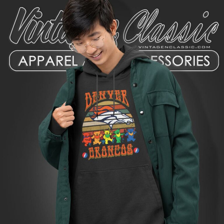 Denver Broncos Nfl Grateful Dancing Bears Retro Hoodie Denver Broncos Nfl Grateful Dancing Bears Retro Hoodie