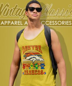 Denver Broncos Nfl Grateful Dancing Bears Retro Tank Top Racerback