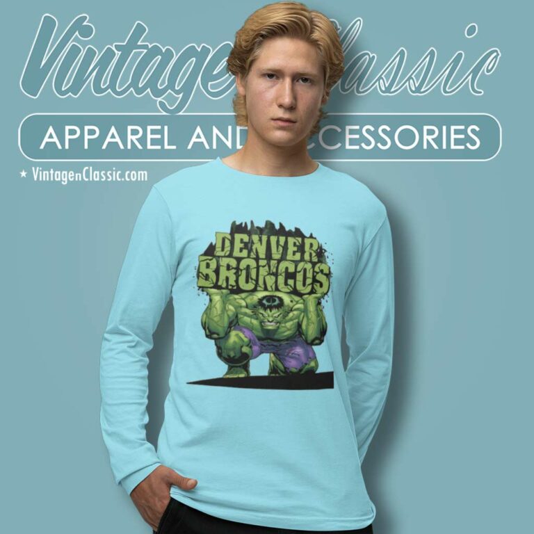 Denver Broncos Nfl Hulk Avengers Long Sleeve Tee Denver Broncos Nfl Hulk Avengers Long Sleeve Tee