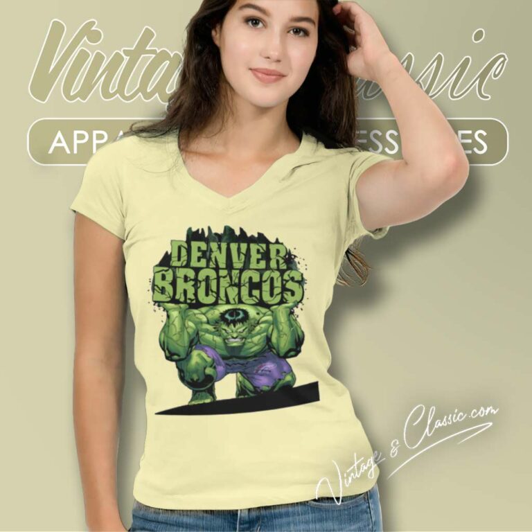 Denver Broncos Nfl Hulk Avengers V Neck TShirt Denver Broncos Nfl Hulk Avengers V Neck TShirt