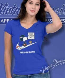 Denver Broncos Snoopy Are Number One Shirt Nike Just Bow Down V Neck TShirt