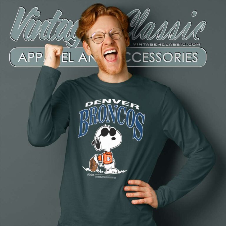 Denver Broncos Snoopy Joe Cartoon Nfl Football Long Sleeve Tee Denver Broncos Snoopy Joe Cartoon Nfl Football Long Sleeve Tee