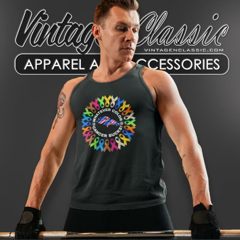 Denver Broncos Whatever Color Cancer Sucks Tank Top Racerback Denver Broncos Whatever Color Cancer Sucks Tank Top Racerback