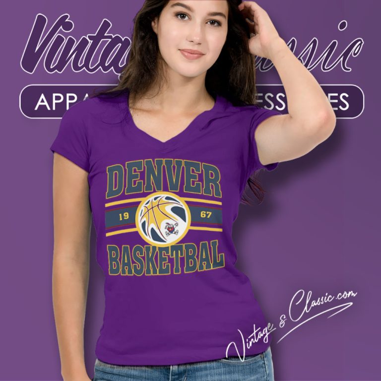 Denver Nugget 1967 Vintage V Neck TShirt Denver Nugget 1967 Vintage V Neck TShirt