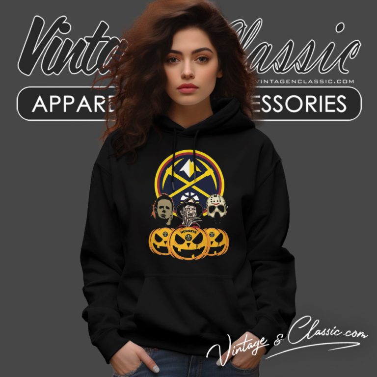 Denver Nugget Freddy Krueger Michael Myers Jason Voorhees Pumpkin Halloween Hoodie Denver Nugget Freddy Krueger Michael Myers Jason Voorhees Pumpkin Halloween Hoodie