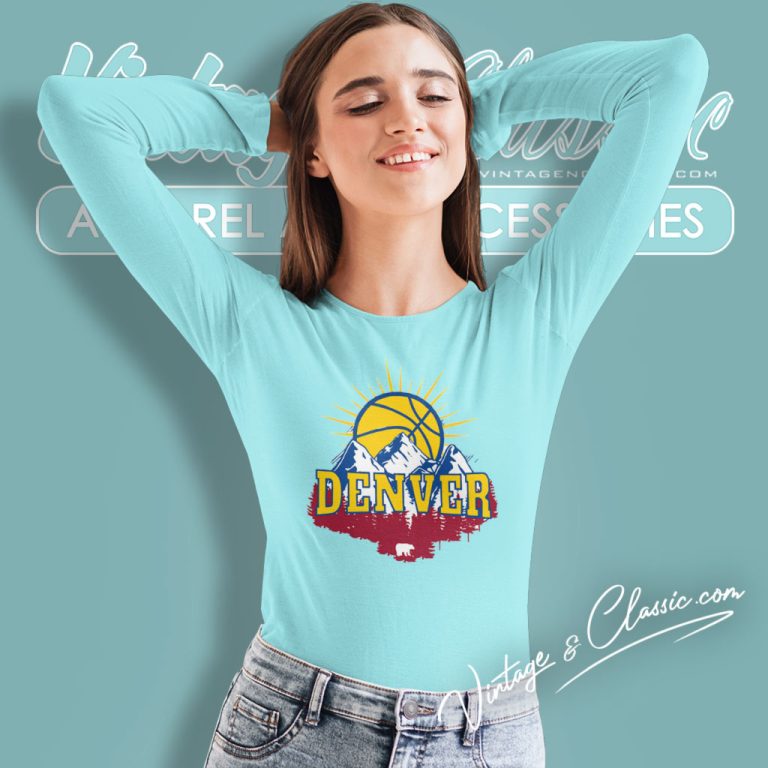 Denver Nuggets Colorado Basketball Rocky Mountain Long Sleeve Tee Denver Nuggets Colorado Basketball Rocky Mountain Long Sleeve Tee