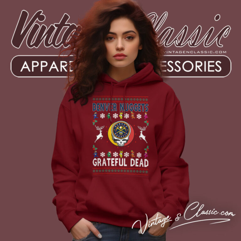 Denver Nuggets Grateful Dead Ugly Christmas Hoodie Denver Nuggets Grateful Dead Ugly Christmas Hoodie