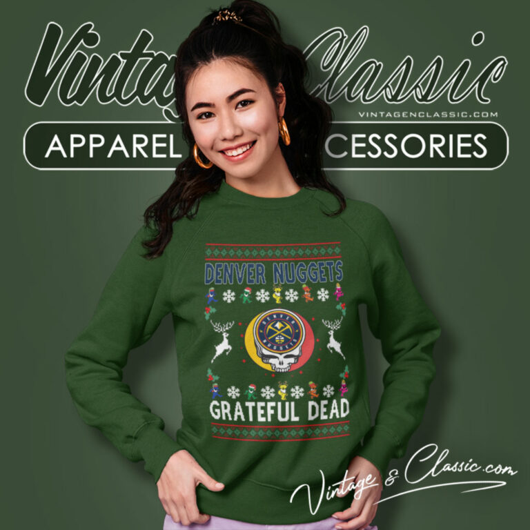 Denver Nuggets Grateful Dead Ugly Christmas Sweatshirt Denver Nuggets Grateful Dead Ugly Christmas Sweatshirt