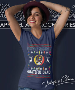 Denver Nuggets Grateful Dead Ugly Christmas V Neck TShirt