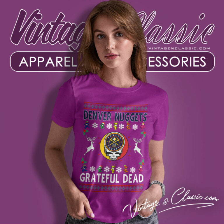 Denver Nuggets Grateful Dead Ugly Christmas Women T Shirt Denver Nuggets Grateful Dead Ugly Christmas Women T Shirt