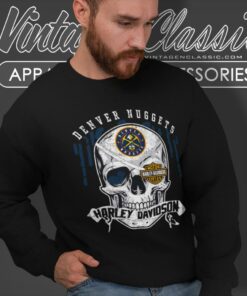 Denver Nuggets Harley Davidson Skull Shirt