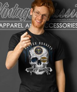 Denver Nuggets Harley Davidson Skull T Shirt