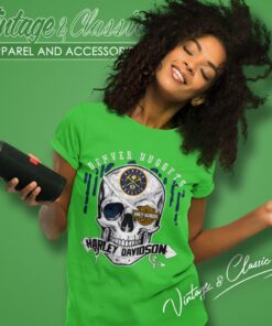 Denver Nuggets Harley Davidson Skull Women T Shirt