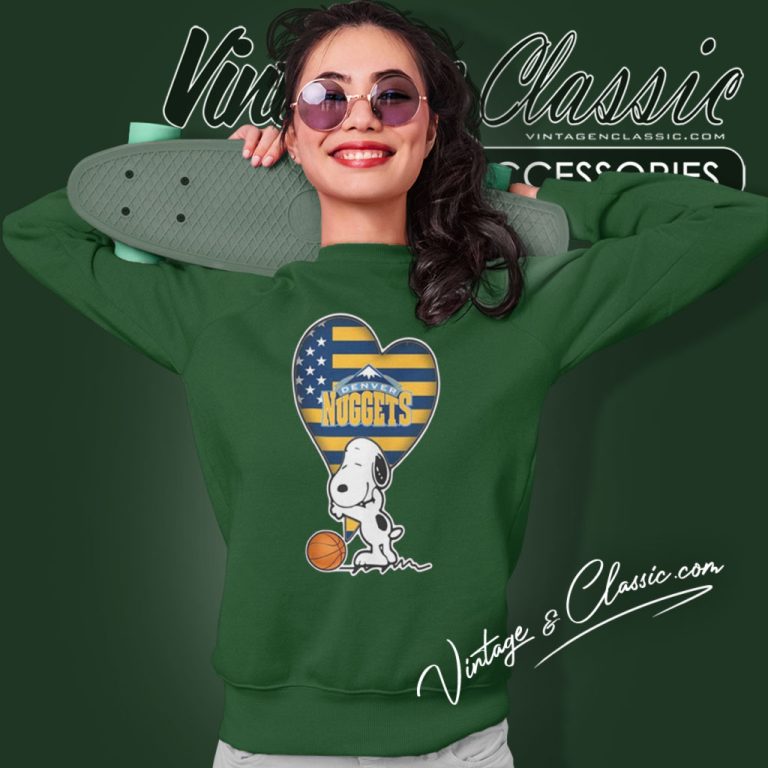 Denver Nuggets Snoopy Hug Heart American Flag Sweatshirt Denver Nuggets Snoopy Hug Heart American Flag Sweatshirt