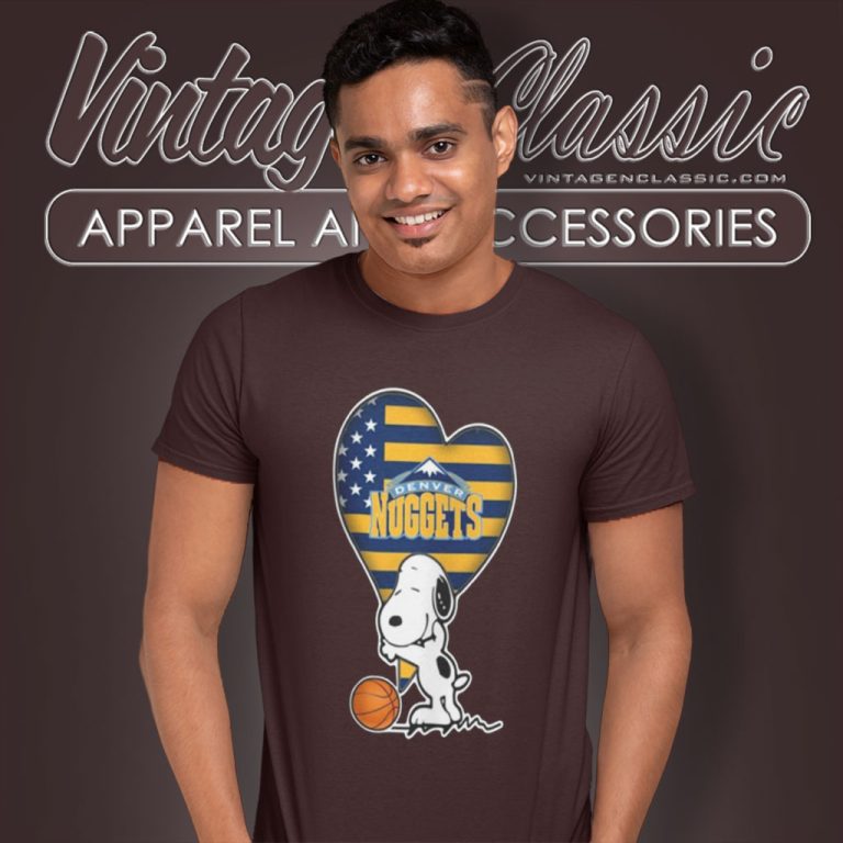 Denver Nuggets Snoopy Hug Heart American Flag T Shirt Denver Nuggets Snoopy Hug Heart American Flag T Shirt