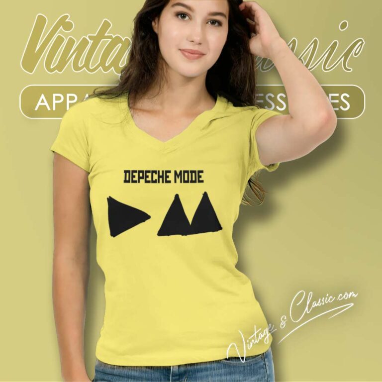 Depeche Mode Band Logo V Neck TShirt Depeche Mode Band Logo V Neck TShirt