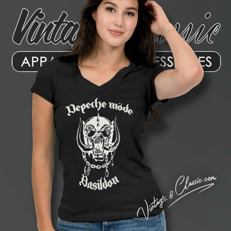 Depeche Mode Basildon Motorhead V Neck TShirt Depeche Mode Basildon Motorhead V Neck TShirt