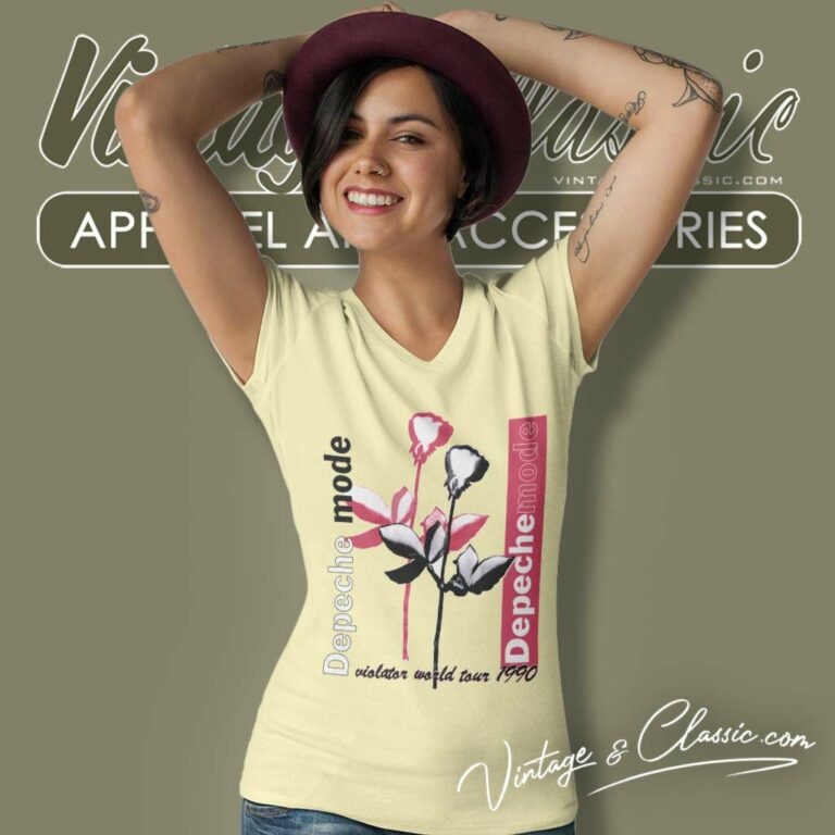 Depeche Mode Tour Band New Wave V Neck TShirt Depeche Mode Tour Band New Wave V Neck TShirt