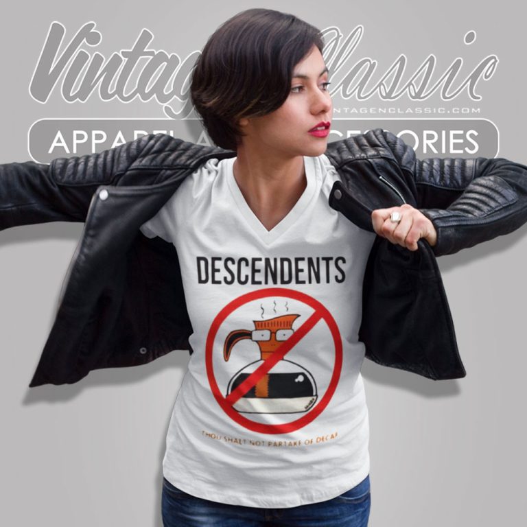 Descendents Shirt Thou Shalt Not Partake Of Decaf V Neck TShirt Descendents Shirt Thou Shalt Not Partake Of Decaf V Neck TShirt
