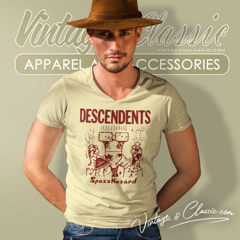 Descendents Spazzhazard Red V Neck TShirt Descendents Spazzhazard Red V Neck TShirt