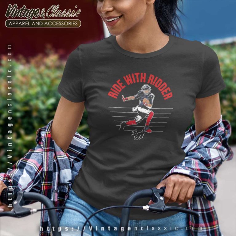 Desmond Ridder Atlanta Falcons Ride With Ridder Signature Women TShirt Desmond Ridder Atlanta Falcons Ride With Ridder Signature Women TShirt
