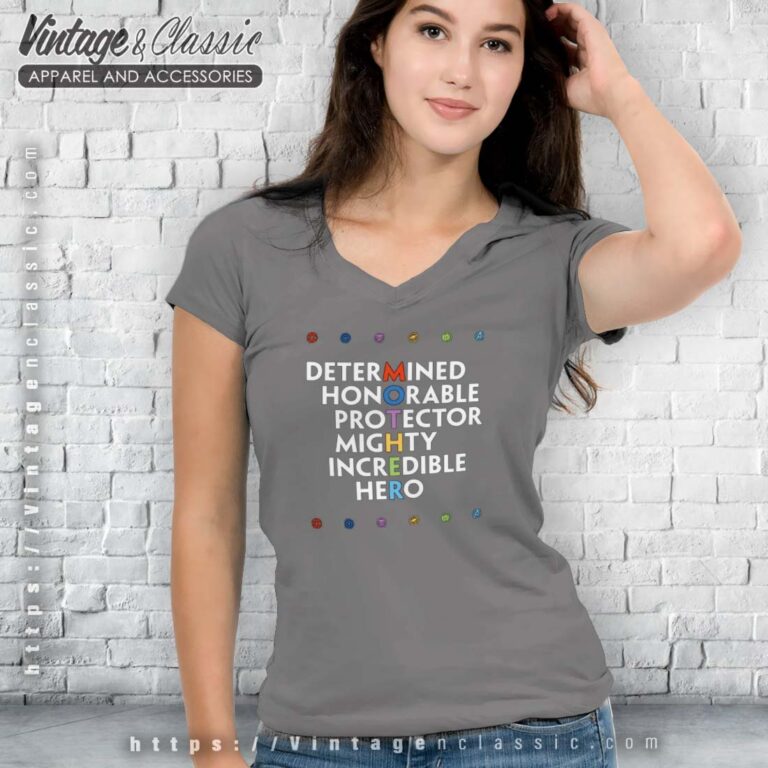 Determined Honorable Protector Mighty Incredible Hero Vneck Determined Honorable Protector Mighty Incredible Hero Vneck