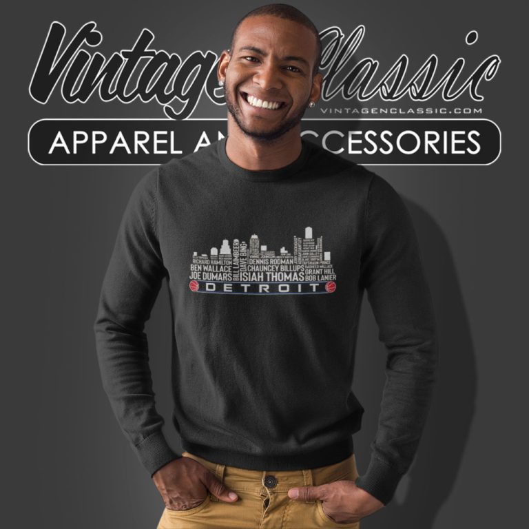 Detroit Basketball Team All Time Legends Detroit City Skyline Sweatshirt Detroit Basketball Team All Time Legends Detroit City Skyline Sweatshirt