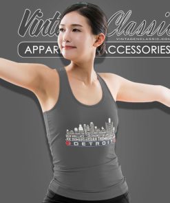 Detroit Basketball Team All Time Legends Detroit City Skyline Tank Top Racerback
