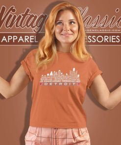 Detroit Basketball Team All Time Legends Detroit City Skyline Women T Shirt