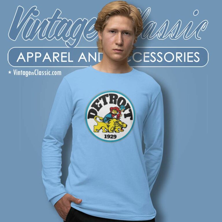 Detroit Lions 1929 Player Logo Shirt For Super Bowl Long Sleeve Tee Detroit Lions 1929 Player Logo Shirt For Super Bowl Long Sleeve Tee