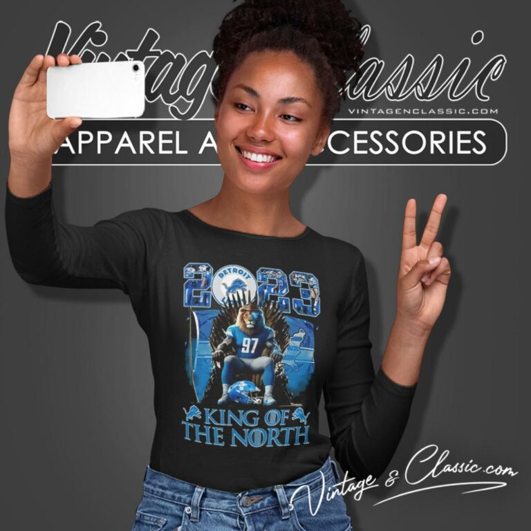 Detroit Lions 2023 King Of The North Long Sleeve Tee Detroit Lions 2023 King Of The North Long Sleeve Tee