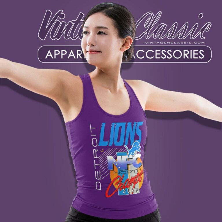 Detroit Lions 2023 Nfc North Champs Tank Top Racerback Detroit Lions 2023 Nfc North Champs Tank Top Racerback