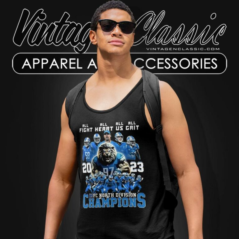 Detroit Lions All Fight All Heart All Us All Grit Shirt 2023 Nfc North Division Champions Tank Top Racerback Detroit Lions All Fight All Heart All Us All Grit Shirt 2023 Nfc North Division Champions Tank Top Racerback