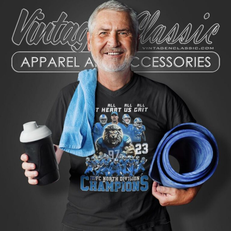 Detroit Lions All Fight All Heart All Us All Grit Shirt 2023 Nfc North Division Champions V Neck TShirt Detroit Lions All Fight All Heart All Us All Grit Shirt 2023 Nfc North Division Champions V Neck TShirt