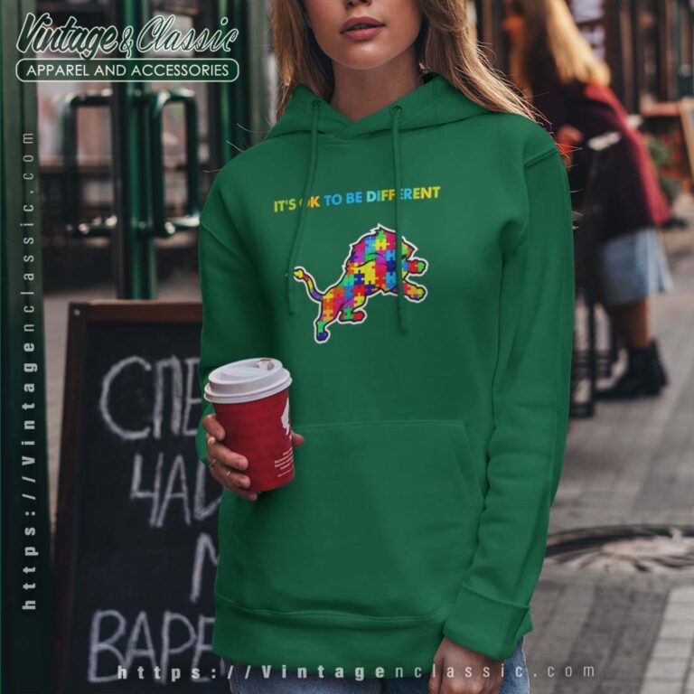 Detroit Lions Autism Its Ok To Be Different Hoodie Women Detroit Lions Autism Its Ok To Be Different Hoodie Women