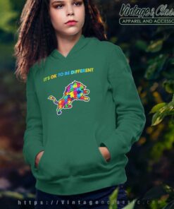 Detroit Lions Autism Its Ok To Be Different Hoodie Youth